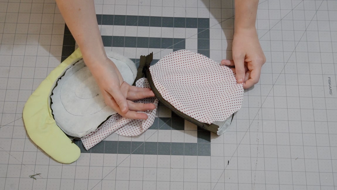 sew lining around zipper