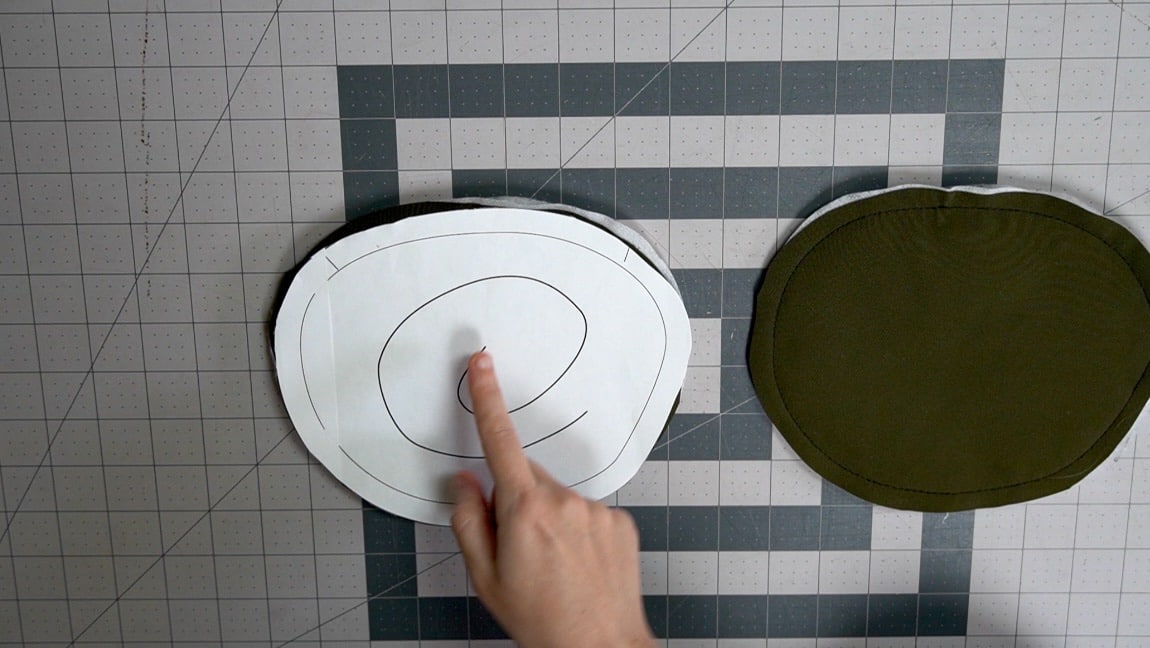 sew swirl onto shell