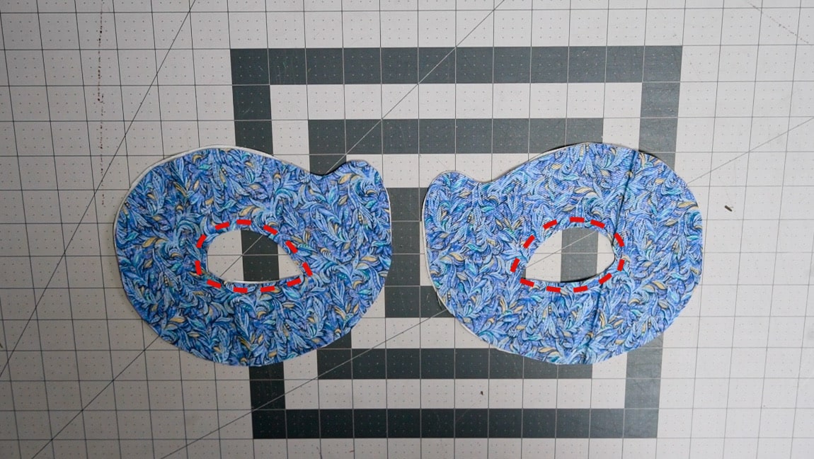 sew fabric to lining around the center