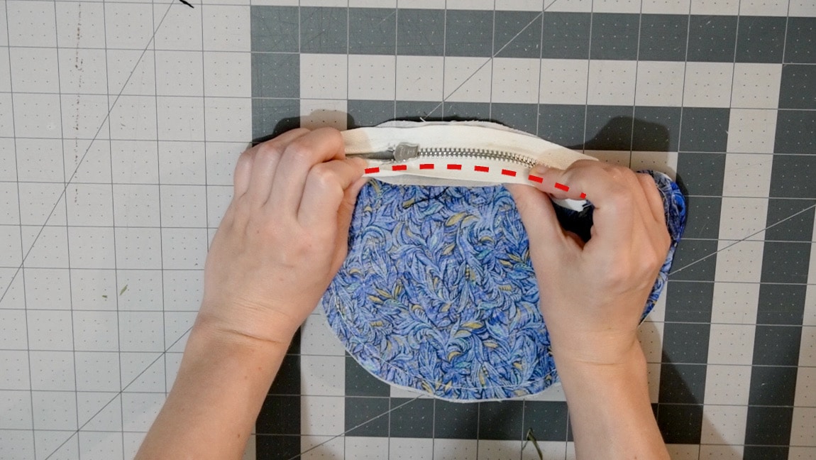 sew zipper face down to other side