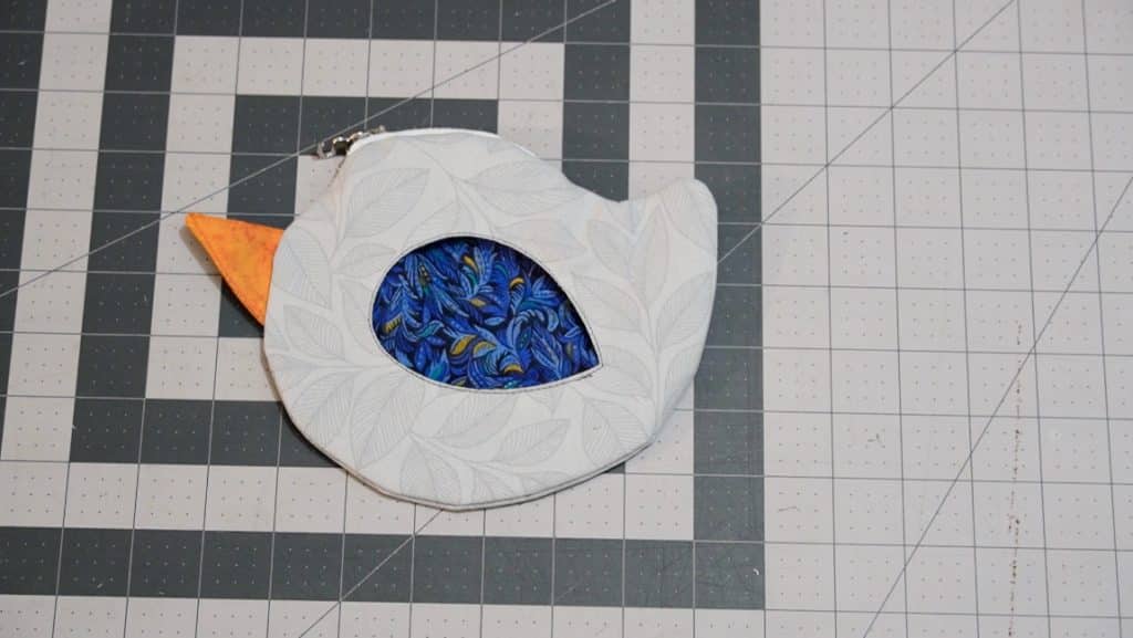 finished bird coin pouch