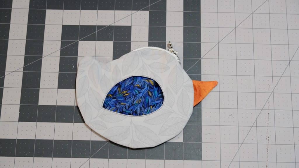 finished bird coin pouch