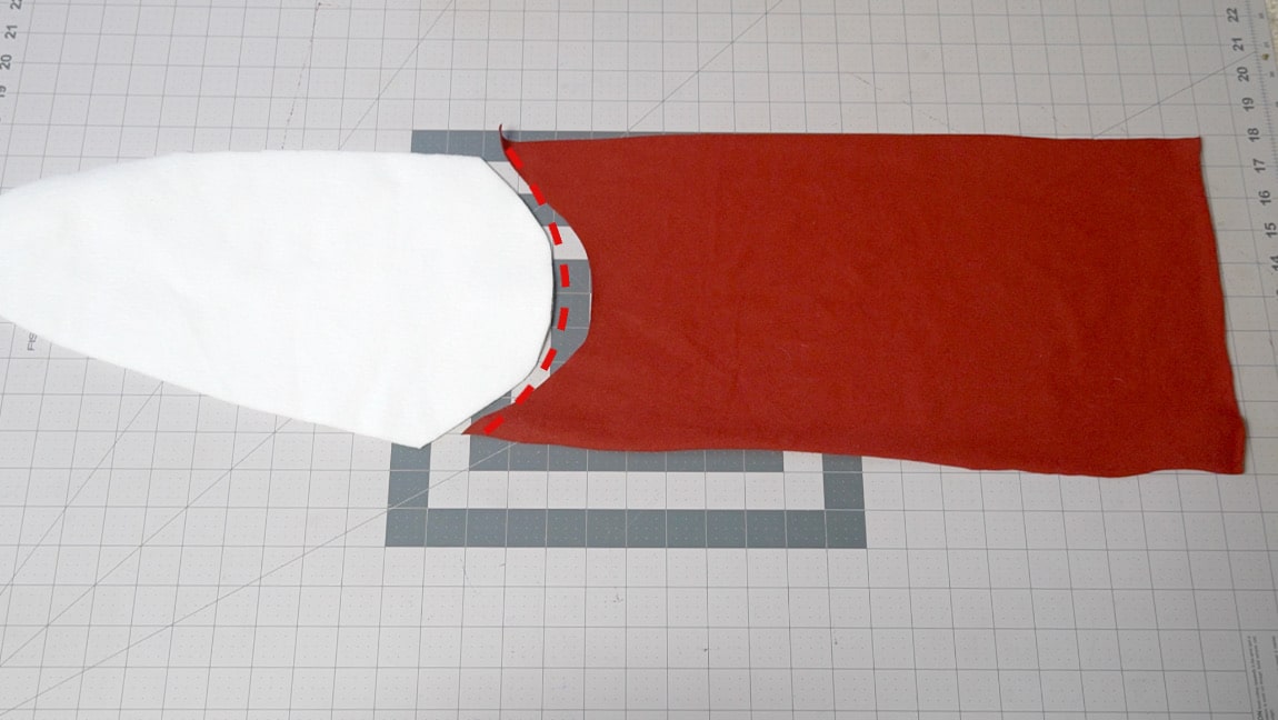 sew white to fox tail