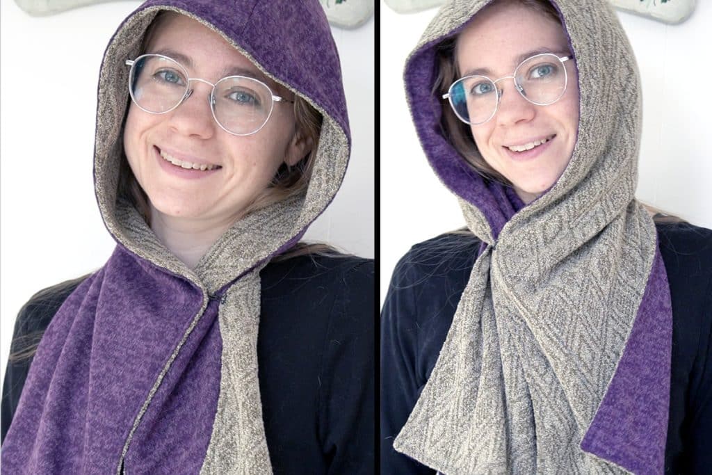 finished hooded scarf
