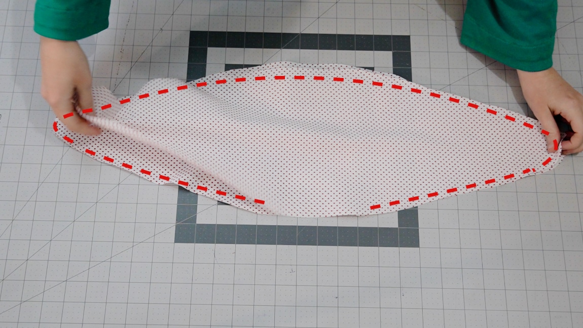 sew the front and back of necktie together