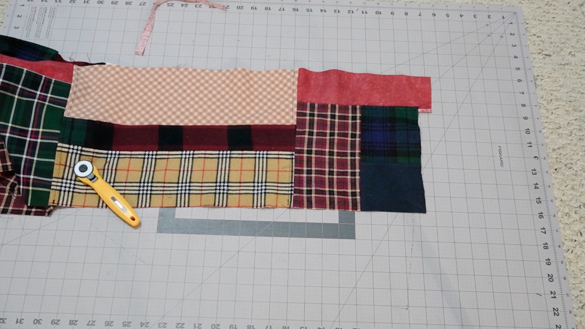 trimming the excess fabric