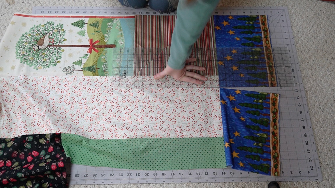 cut two strips of fabric