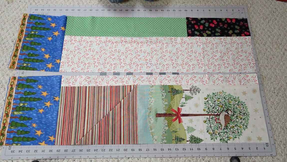 cut two strips of fabric