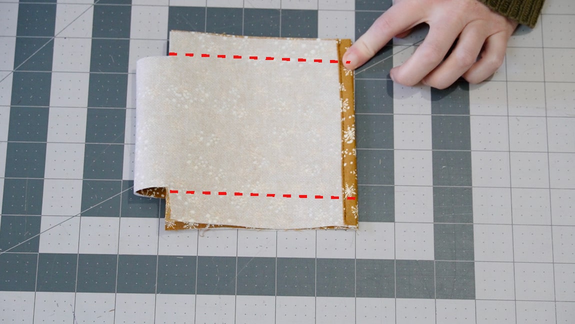 fold the pouch in half and sew the sides