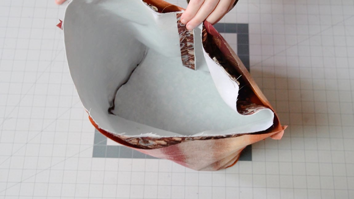 sew lining and bag together