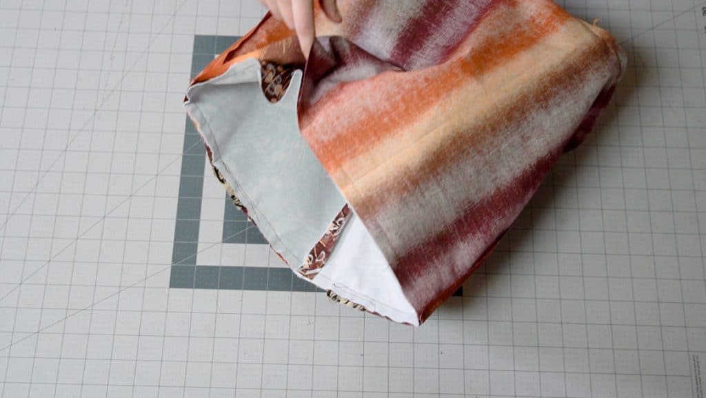 leave a gap in the stitches for turning