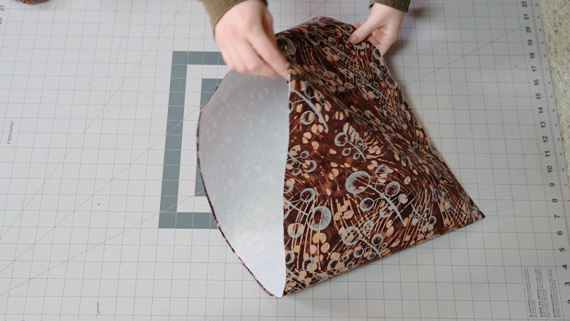 the bag sewn into a loop