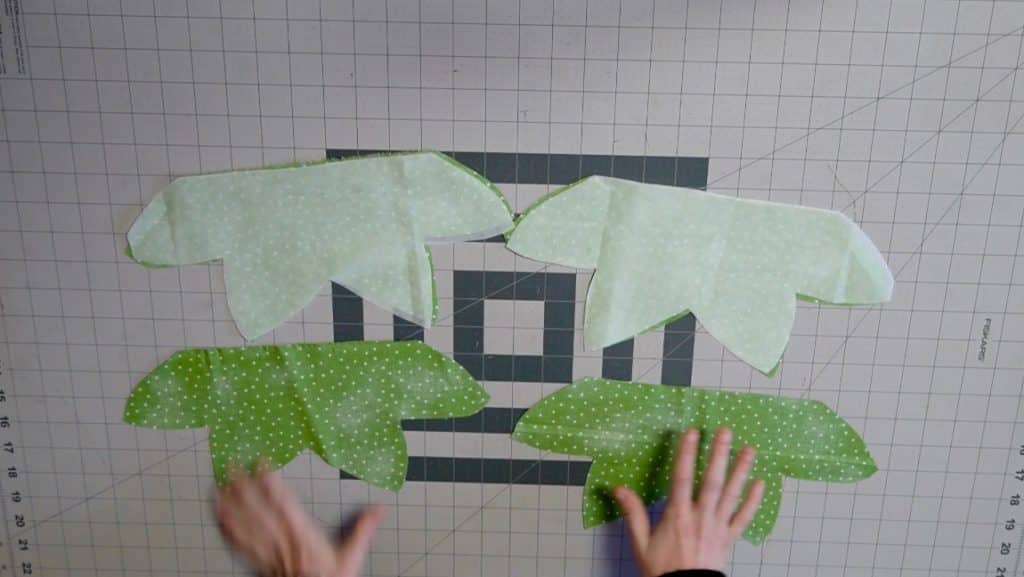 apply interfacing to strawberry leaves