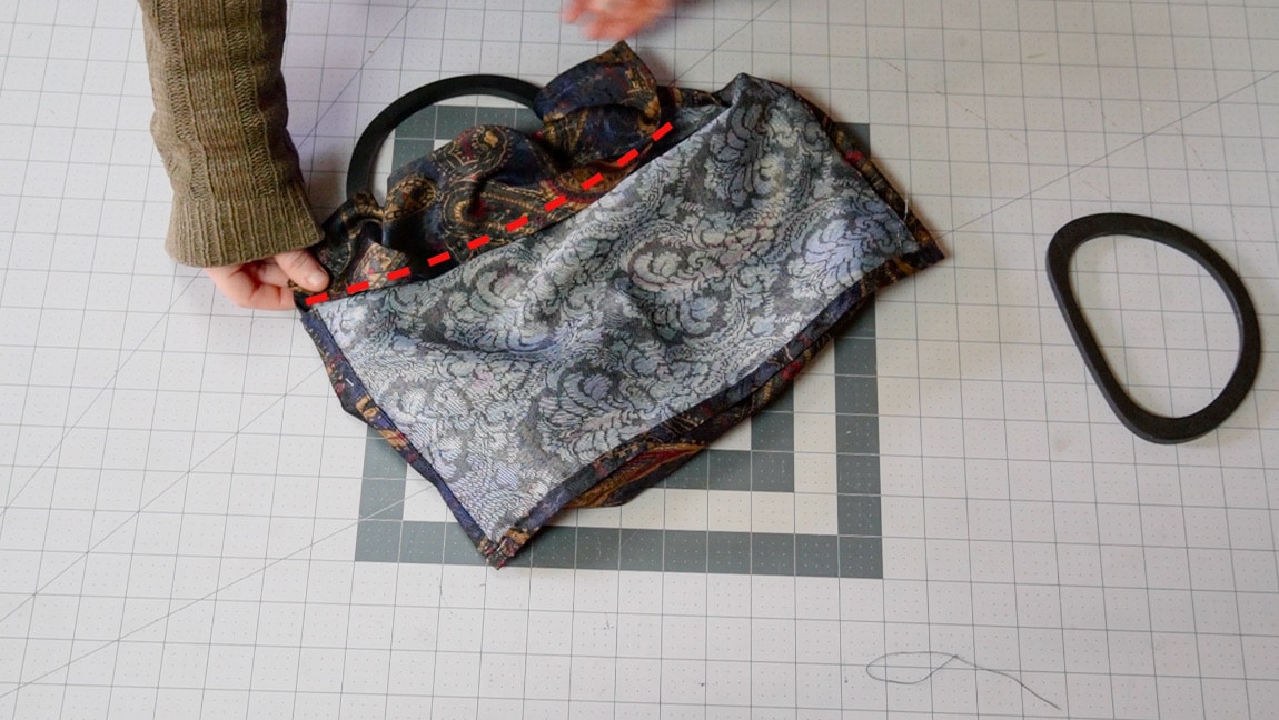 wrap the fabric around and sew it in half