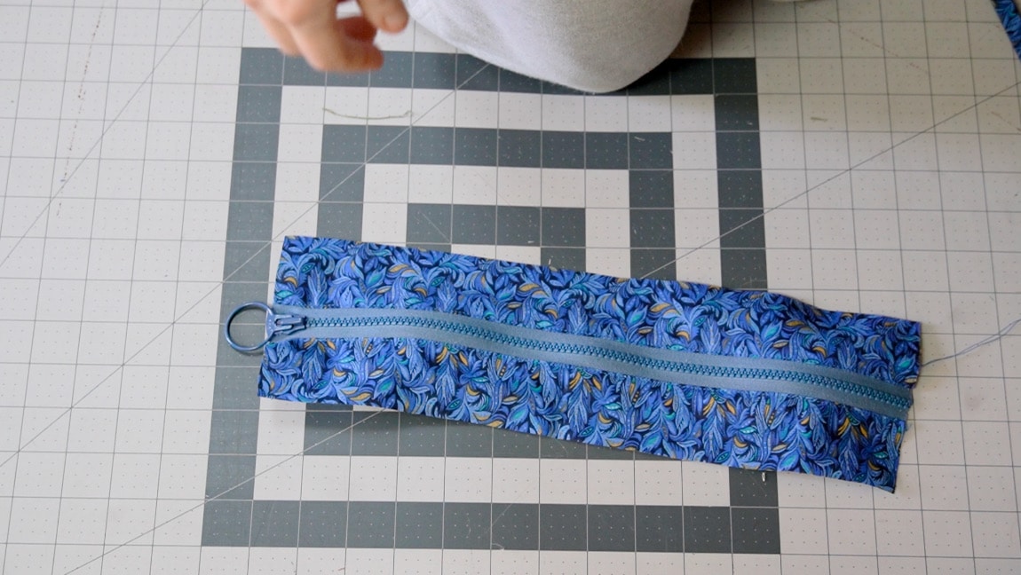 sew zipper to other side