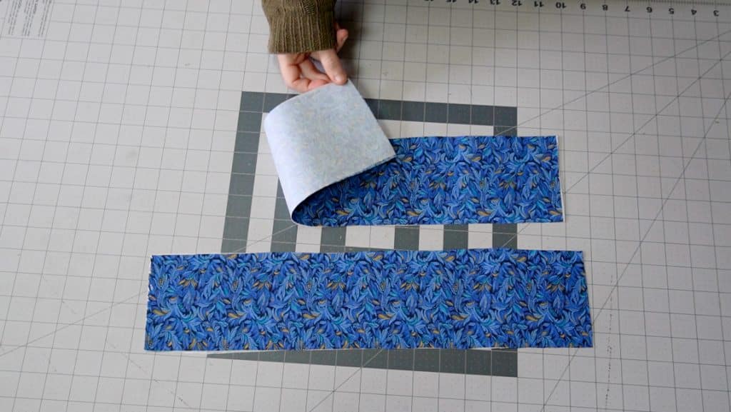 apply interfacing to band pieces