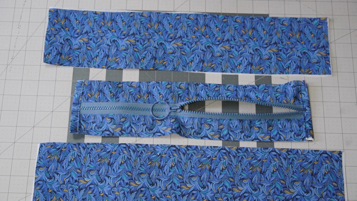 sew lining bands to zipper