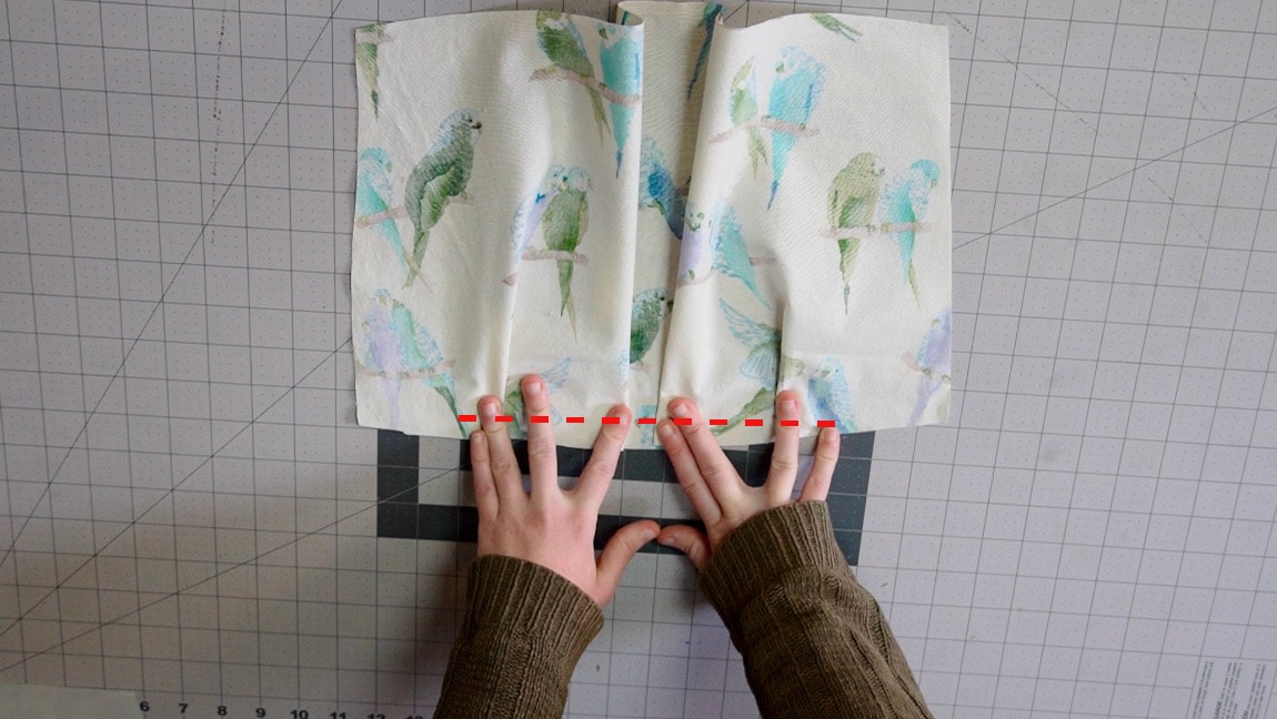 baste pleats in bag pieces