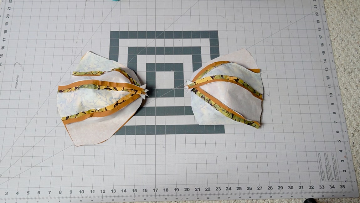 sew hat pieces together for both sides of the hat