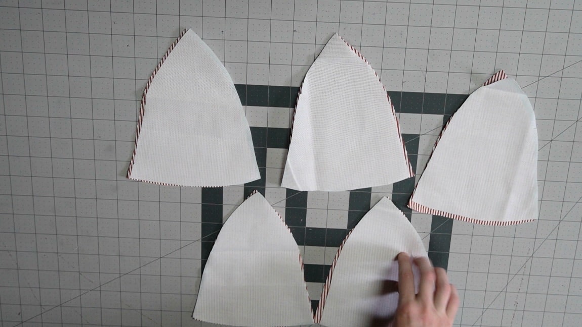 add interfacing to hat pieces