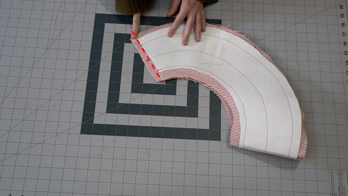 sew brim into a circle