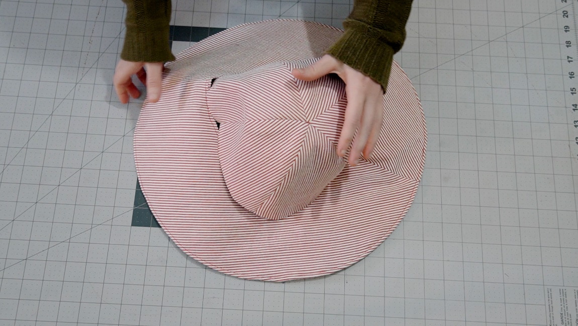 sew brim to hat