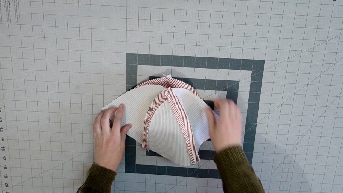 sew hat pieces together