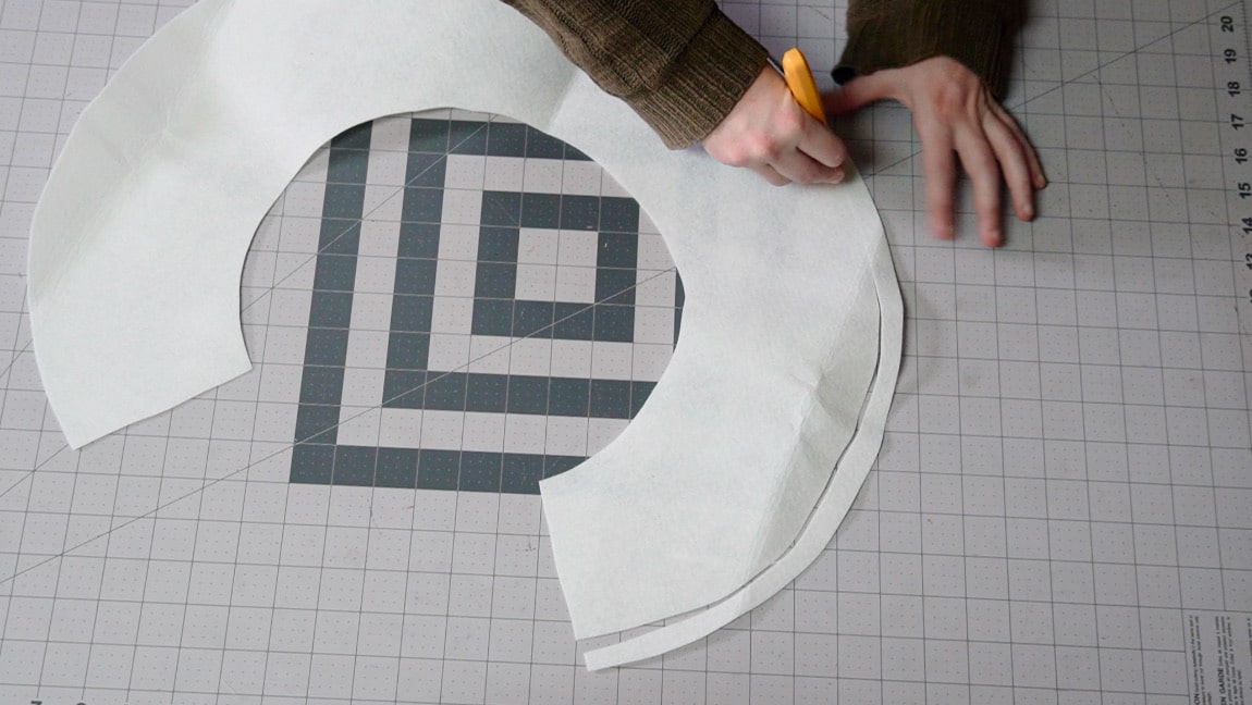 trip seam allowance from brim interfacing