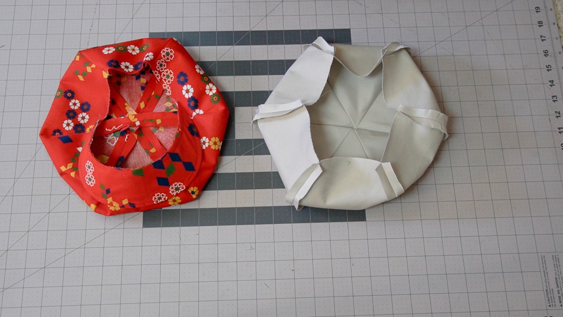 sew the lining to the hat