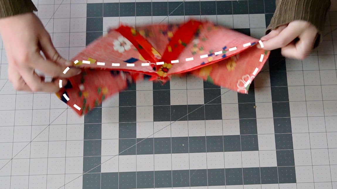 sew the hat pieces together along the center