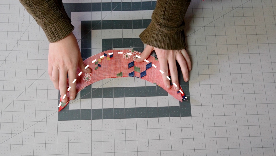 sew the brim pieces together