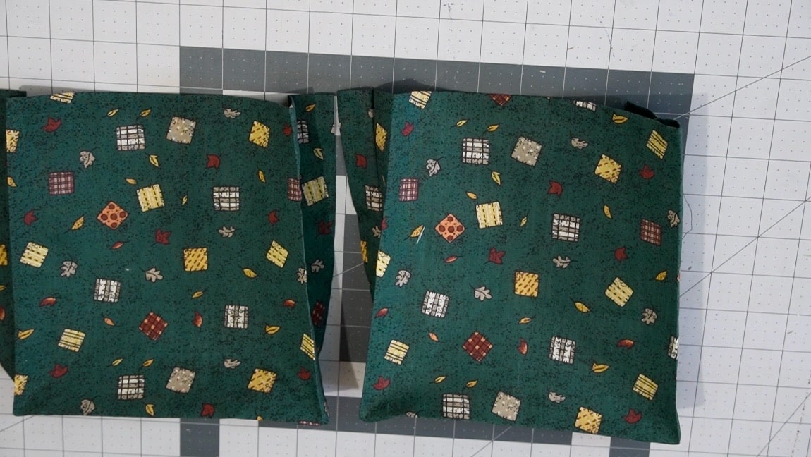 sew the corners and press the creases