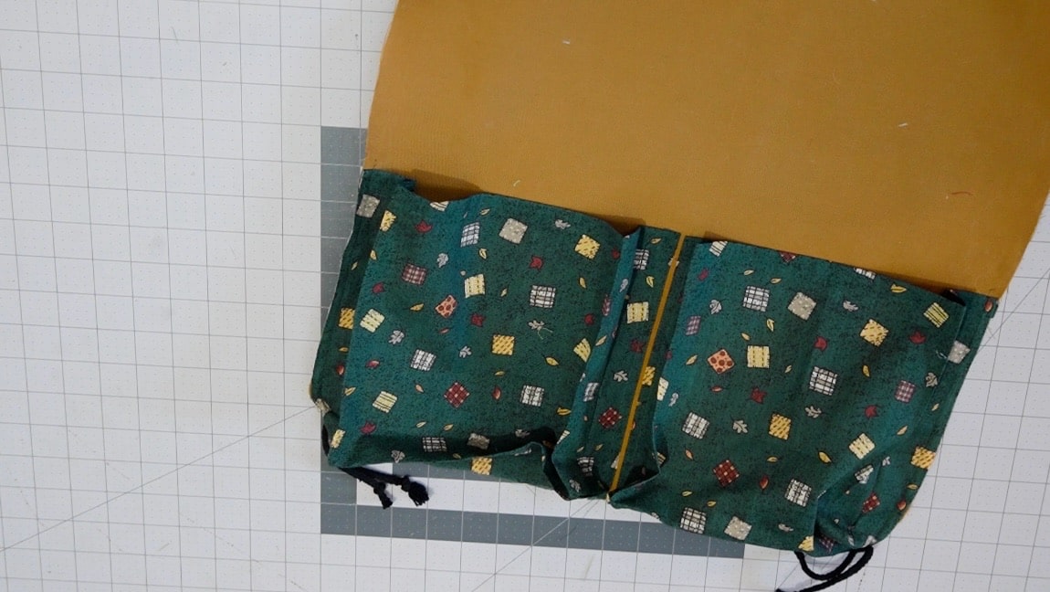 baste the string to the corners