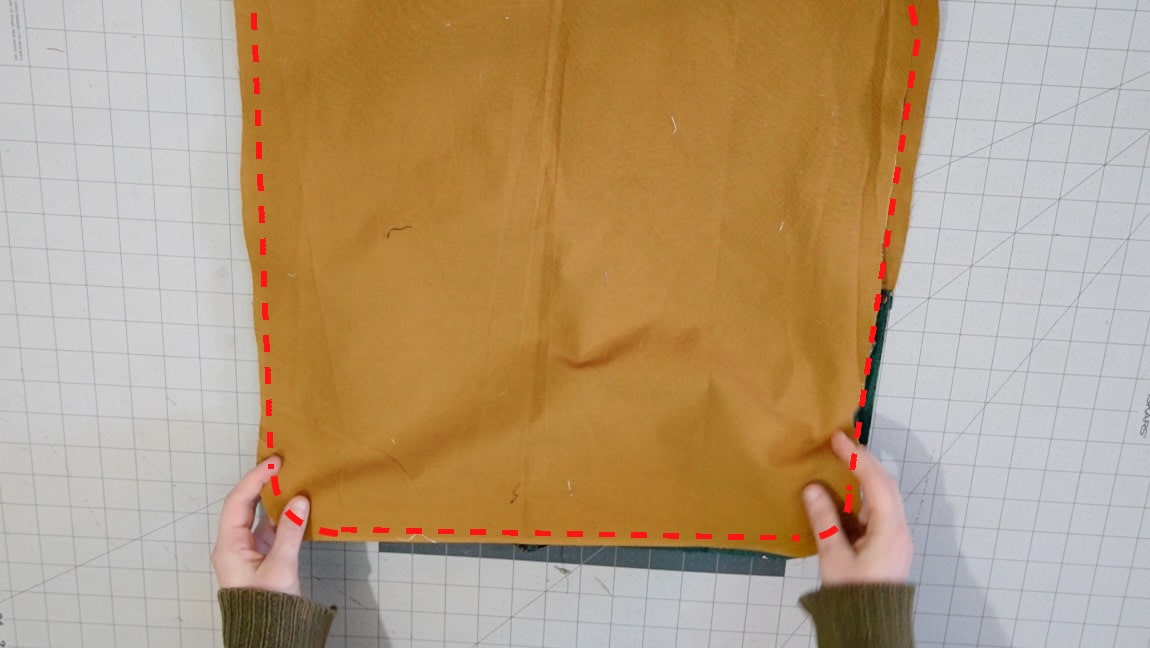 sew the lining to the background