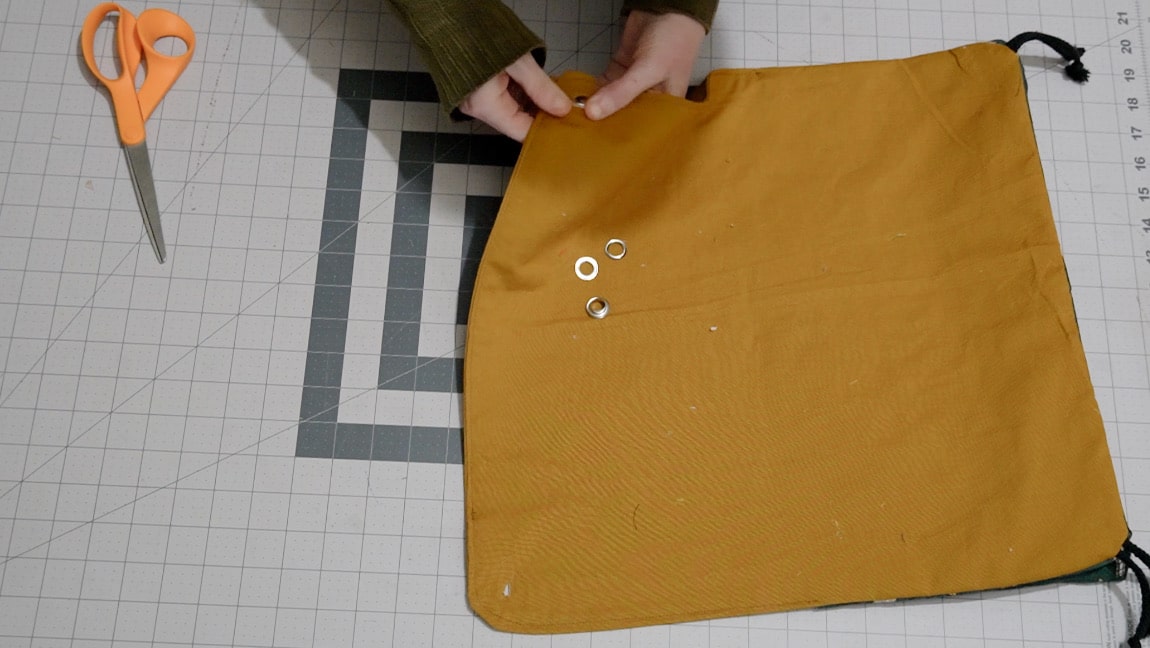 add the grommet pieces