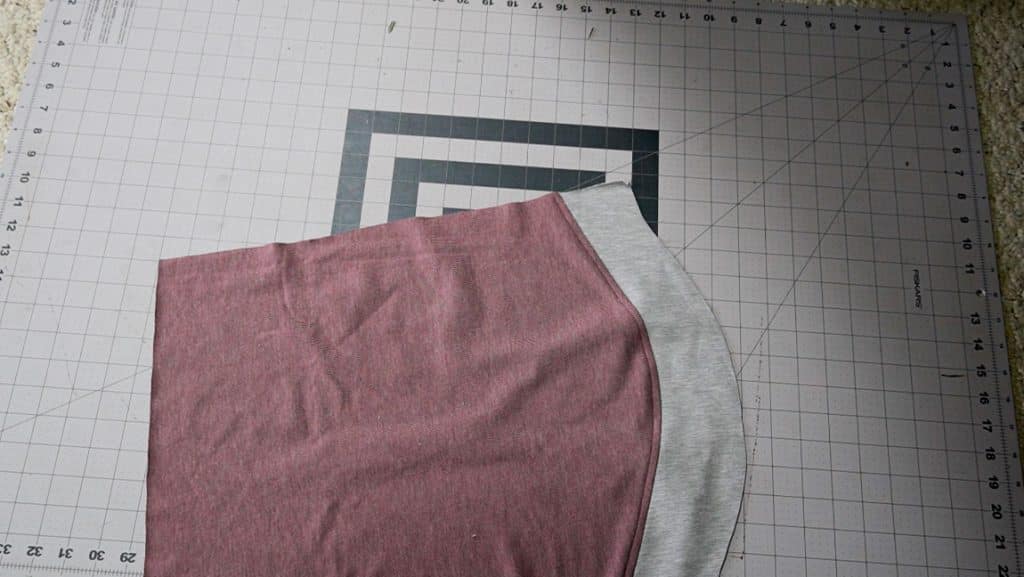 sew the color blocked pieces together before following pattern instructions