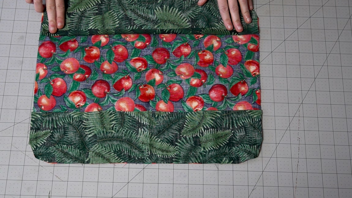 fold over and press seam allowance