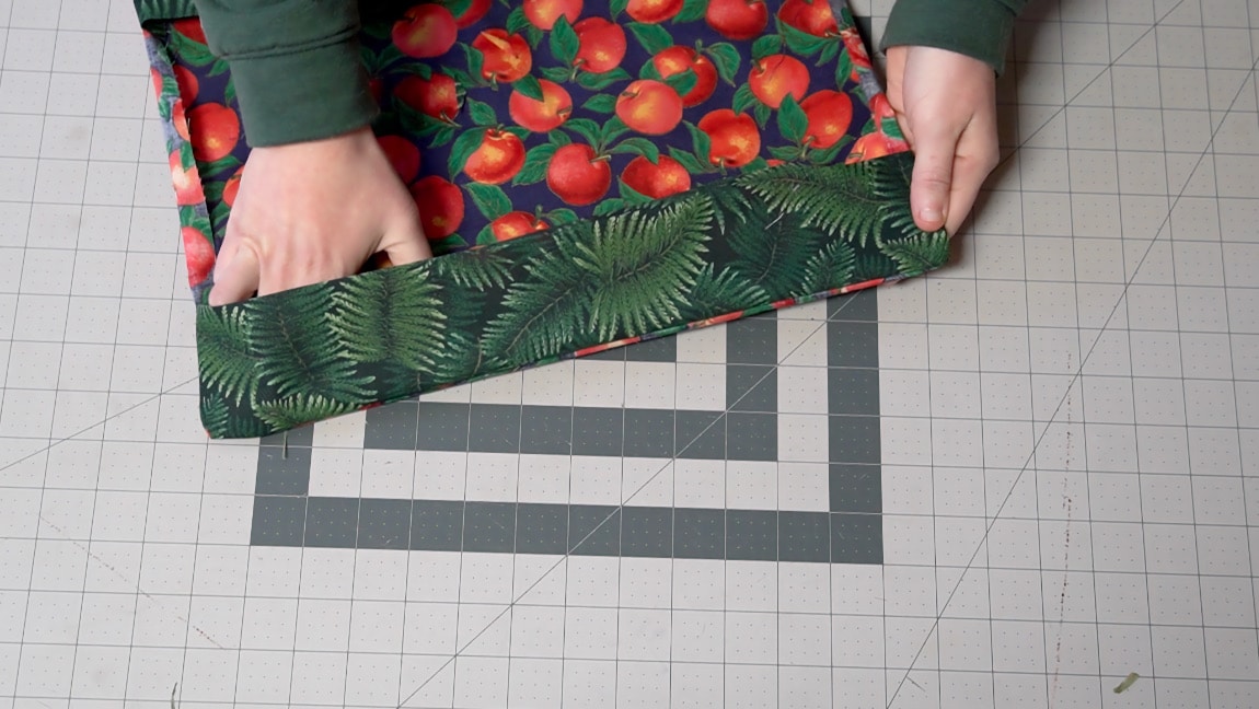 clip corners and turn to right side