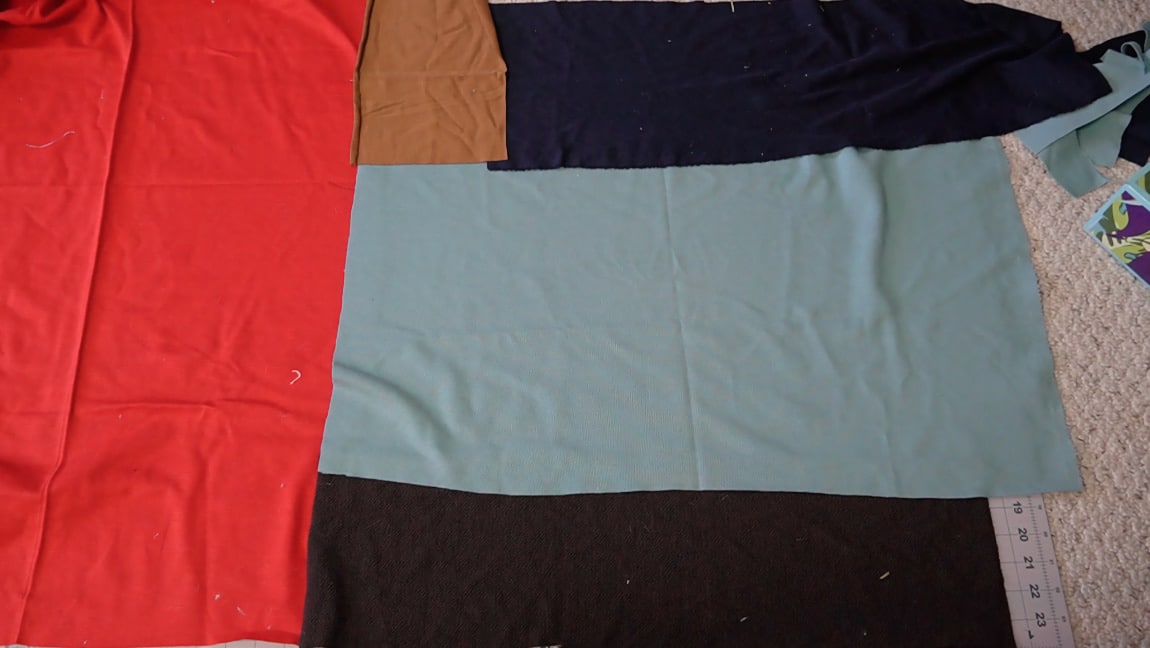 make a collage with fabric scraps