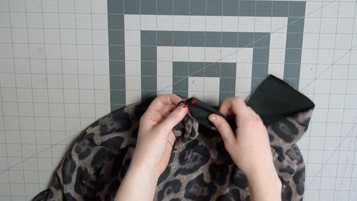 fold the neckband in half backward and sew the short edges