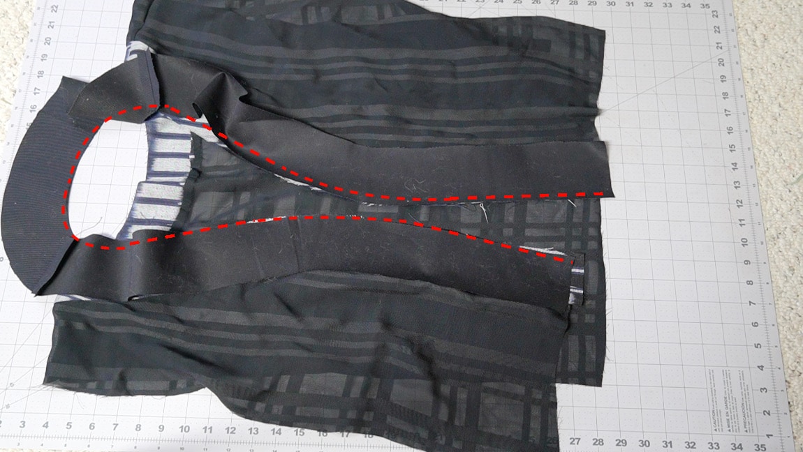 sew the lining to the band