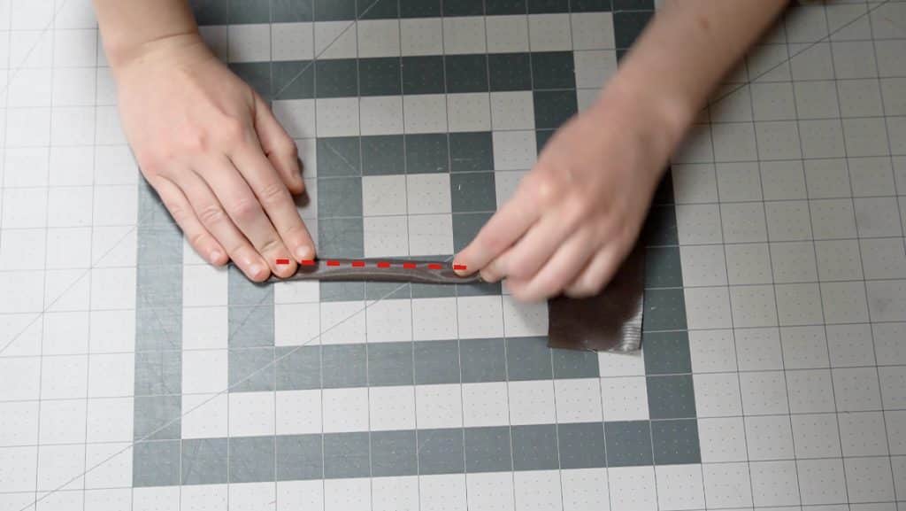fold bag tabs and sew