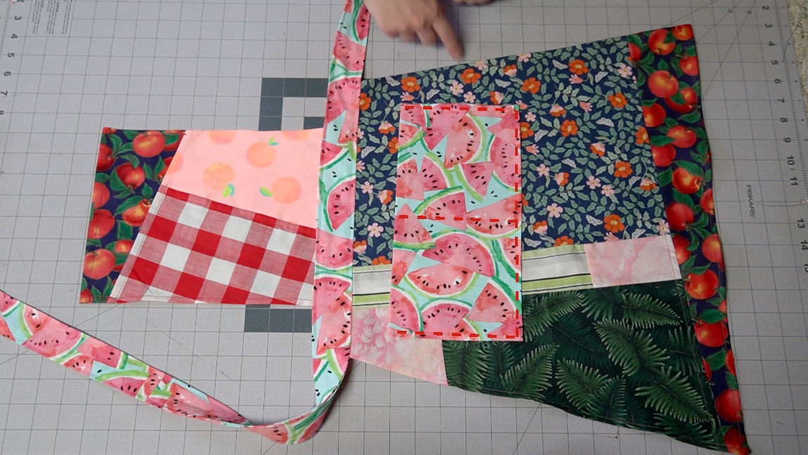 sew the pocket to the apron