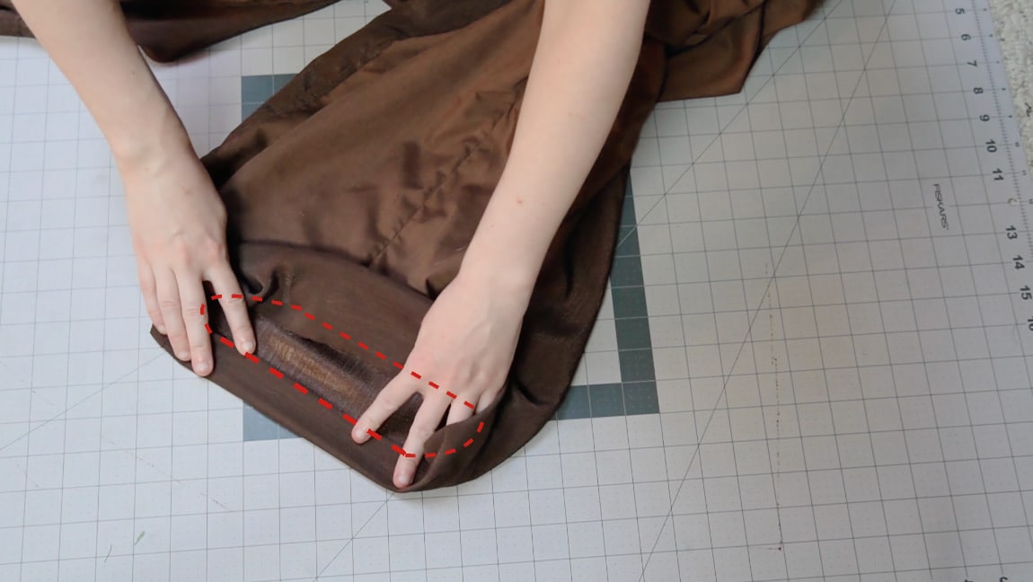 fold the cuffs and sew them