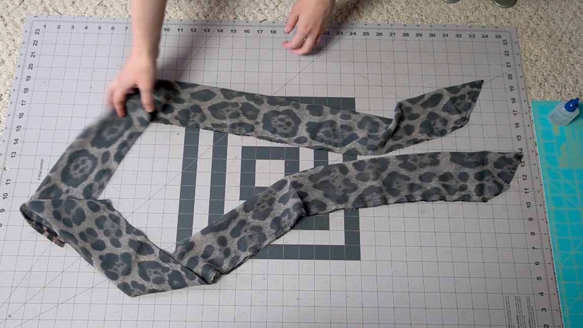 fold the belt in half and sew down the length