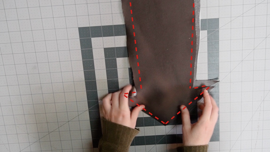 sew front and back of arrow
