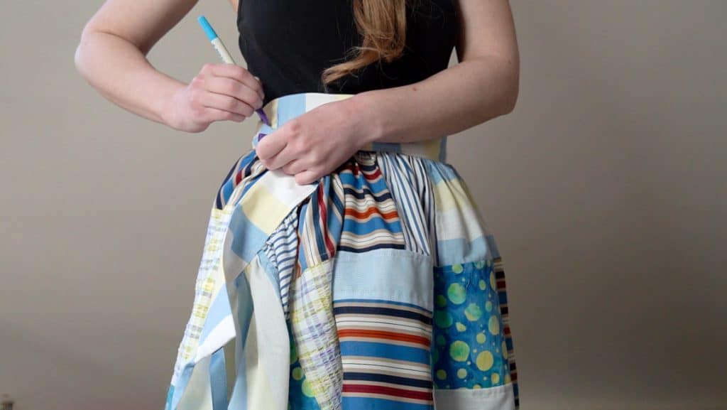 try on the skirt for the button placement