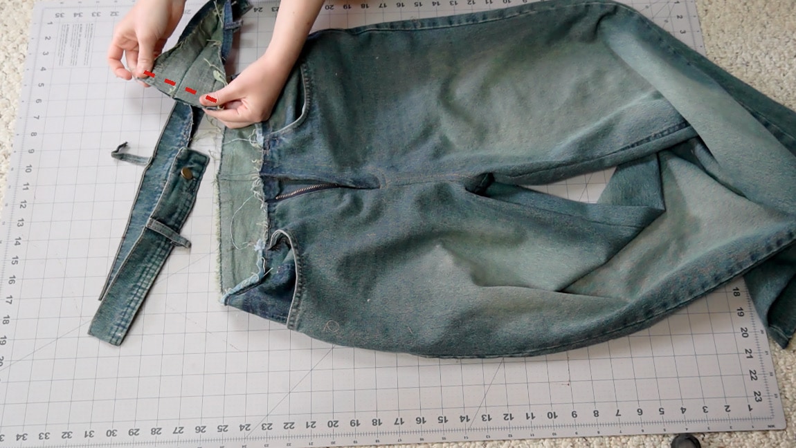 sew the waistband pieces together
