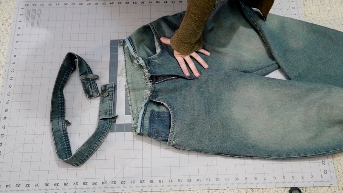 sew the waistband pieces together