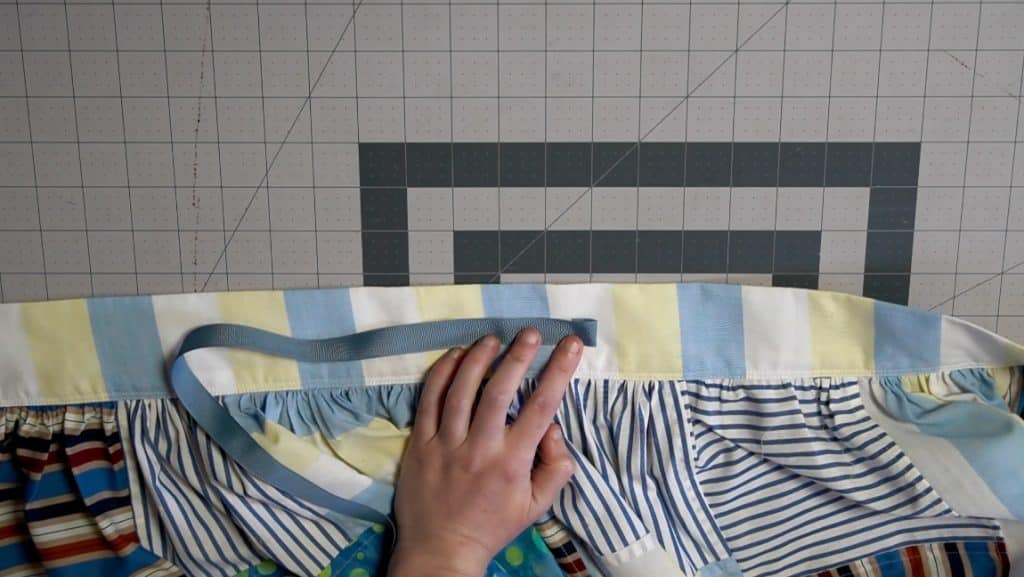 sew the second ribbon in place